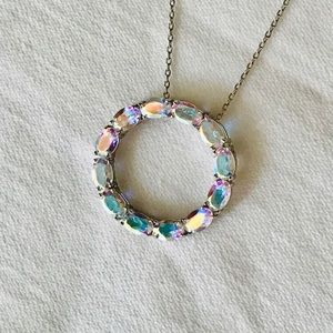 Topaz Glacier Circle Sterling Necklace